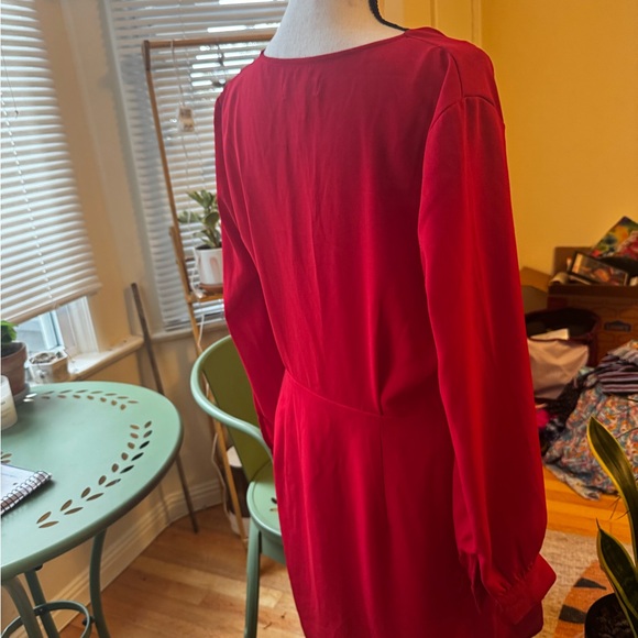 Topshop Red Blouse with Button Detail - Picture 4 of 4